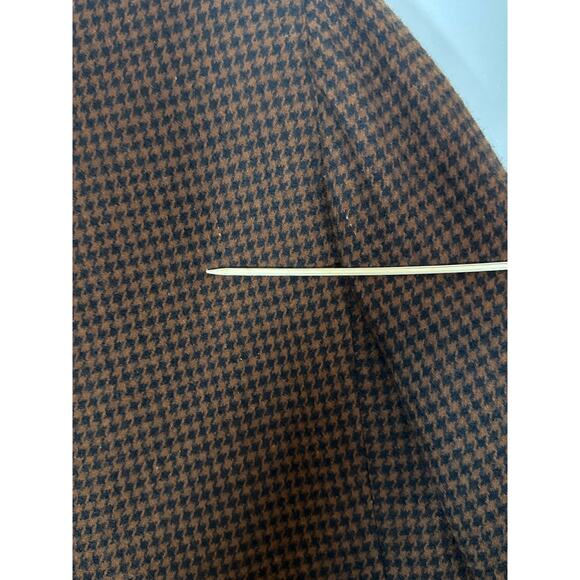 Vintage Wool Brown Houndstooth Oversized Blazer Size 12 Academia Preppy Heritage - Picture 5 of 8